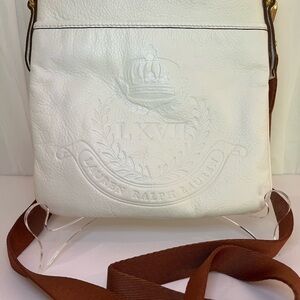 Ralph Lauren White and Tan Men's Messenger Bag